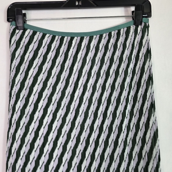 Diane Von Furstenburg diagonal striped pleated Midi Skirt - Picture 3 of 9
